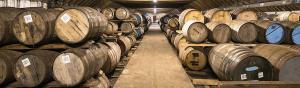 Whisky distillery barrel room